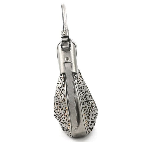 Auth BURBERRY Shoulder Bag Metallic Gray/Beige Leather/Canvas - e59932a - Picture 2 of 16